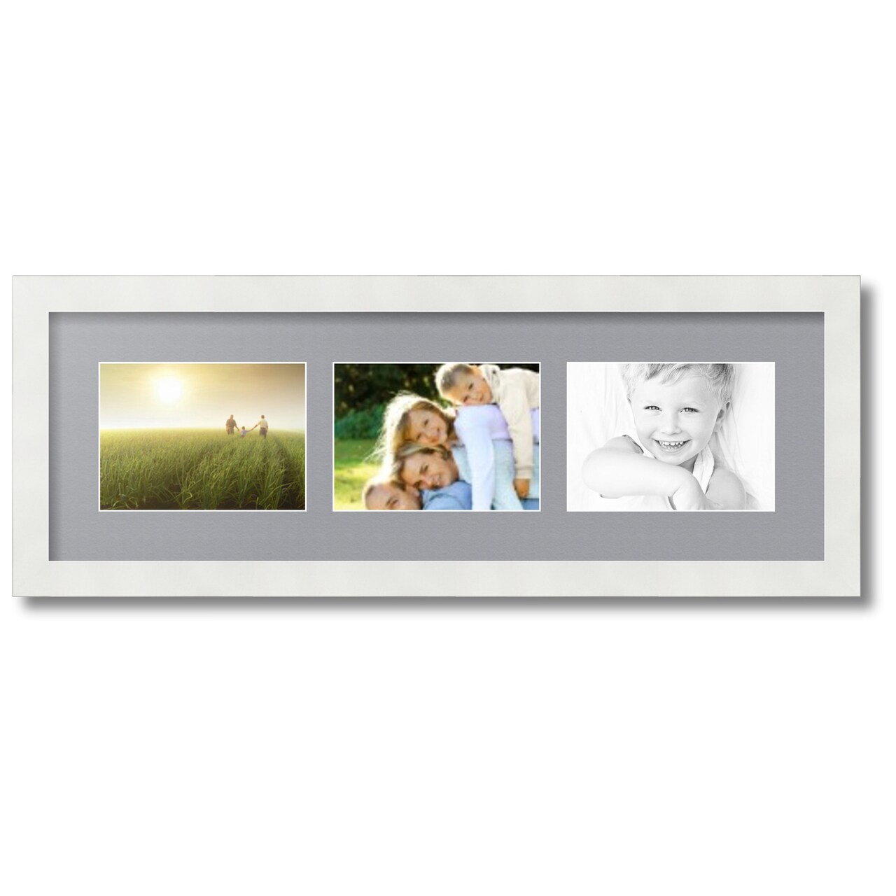 ArtToFrames Collage Photo Picture Frame with 3 - 5x7 inch Openings, Framed in White with Over 62 Mat Color Options and Plexi Glass (CSM-3966-2135)